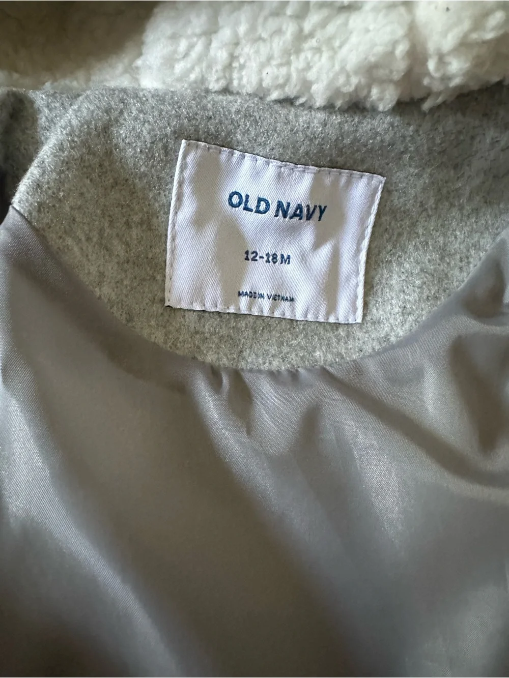 Old Navy Light Gray Pea Coat with Hood